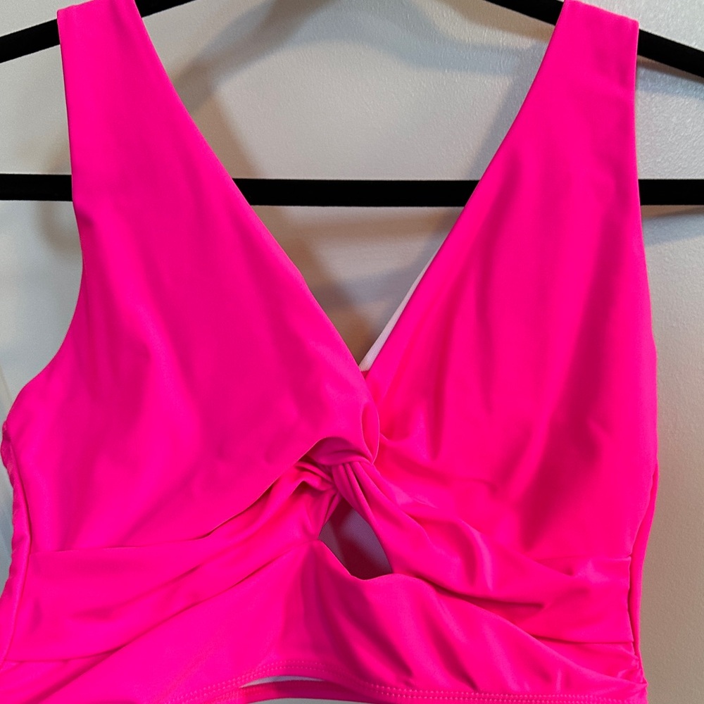 Vibrant Pink Twist Front Top